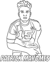 NFL Mahomes coloring sheet athlete
