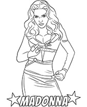 Superstar coloring page Madonna
