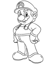 Coloring sheet with Mario