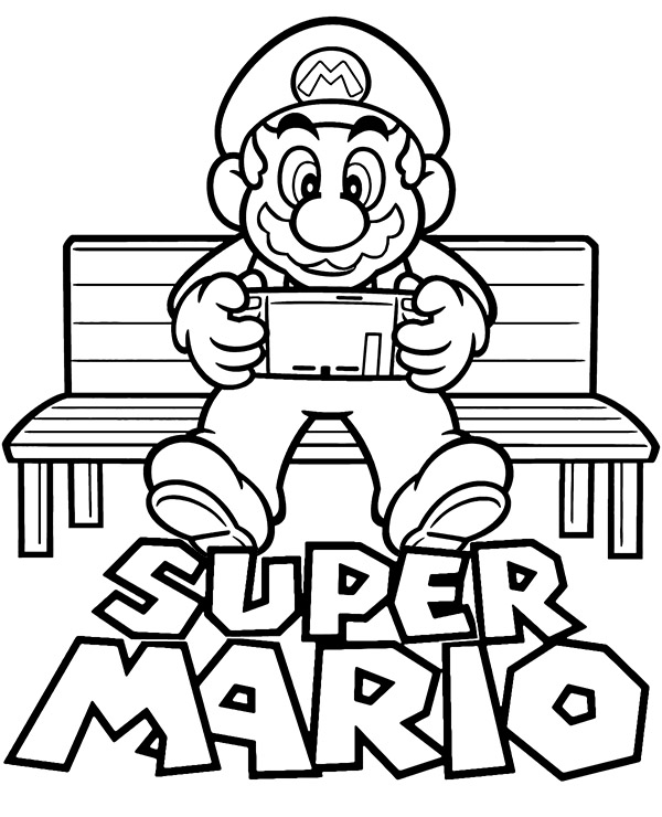 Super Mario coloring sheet