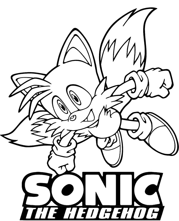 tails the hedgehog coloring pages