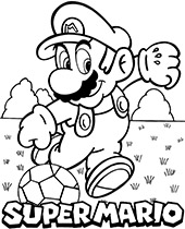 Mario soccer coloring sheet to print