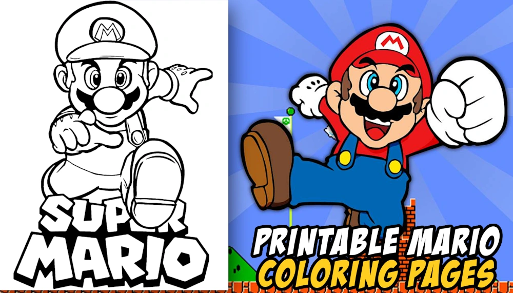New Mario coloring pages released banner