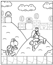 Mario game coloring pages