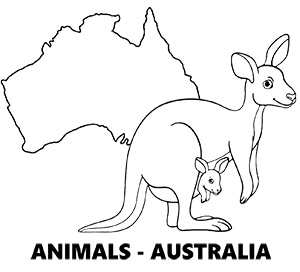 Animals of Australia coloring pages