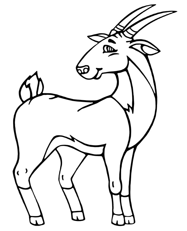 Printable coloring page of antelope