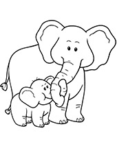 Printable elephants coloring sheets with African animals