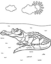 Printable coloring page of gharial