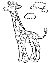 African giraffe coloring page