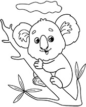Koala bear coloring page to print