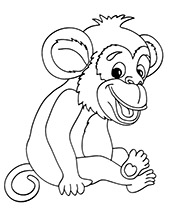 Animal coloring page of chimpanzee