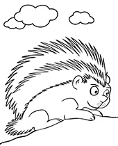 Free coloring page of a porcupine