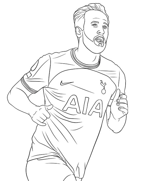 Harry Kane coloring page sheet - Topcoloringpages.net