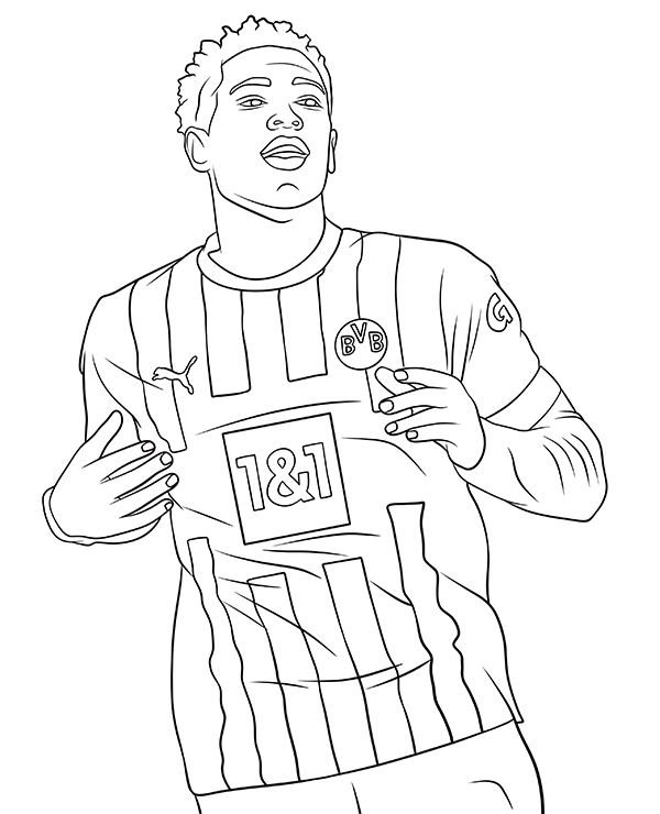 Jude Bellingham coloring page football soccer player