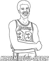 NBA legend Jabbar coloring pages