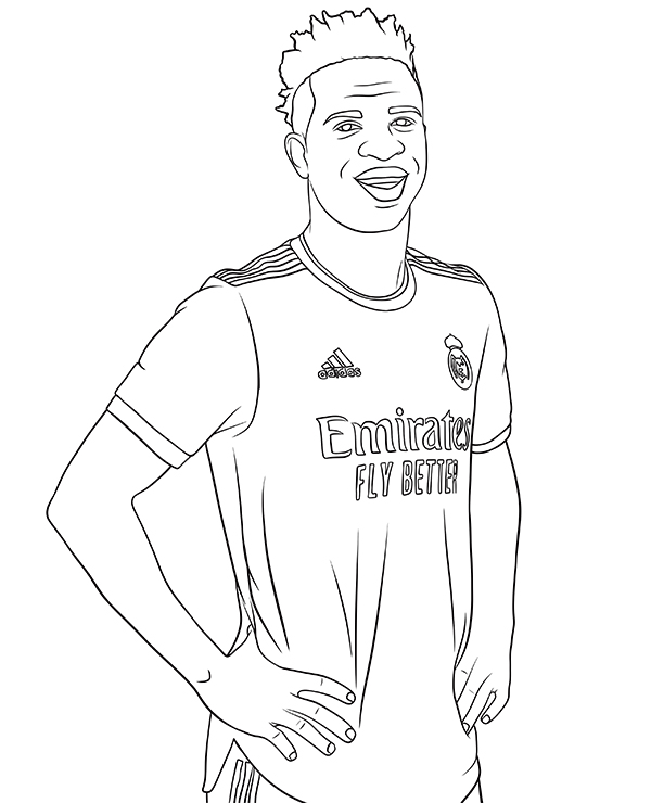 Vinicius Junior coloring page Real Madrid - Topcoloringpages.net