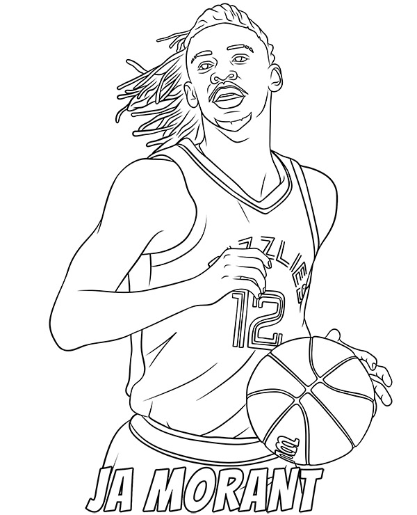 Ja Morant coloring pages basketball game