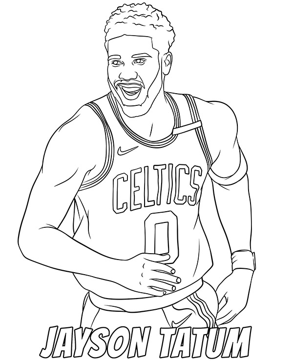 Jayson Tatum coloring page for free - Topcoloringpages.net