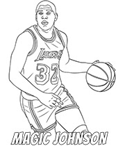 Magic Johnson coloring pages athletes
