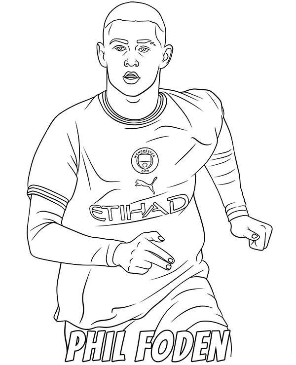 Coloring page of Phil Foden