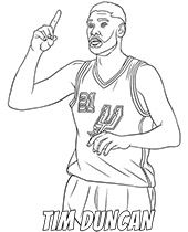 Tim Duncan coloring pages NBA players