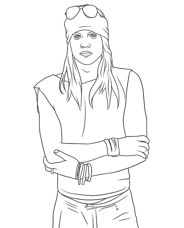 Axl Rose coloring page Guns N’ Roses