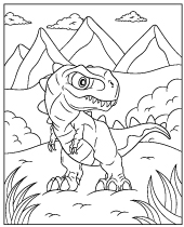 Printable dinosaurs coloring pages sheets t-rex