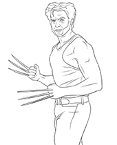 Actors coloring pages Jackman as Wolverine