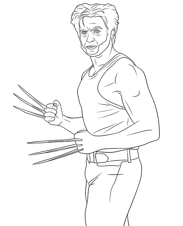 Wolverine coloring page Hugh Jackman the actor