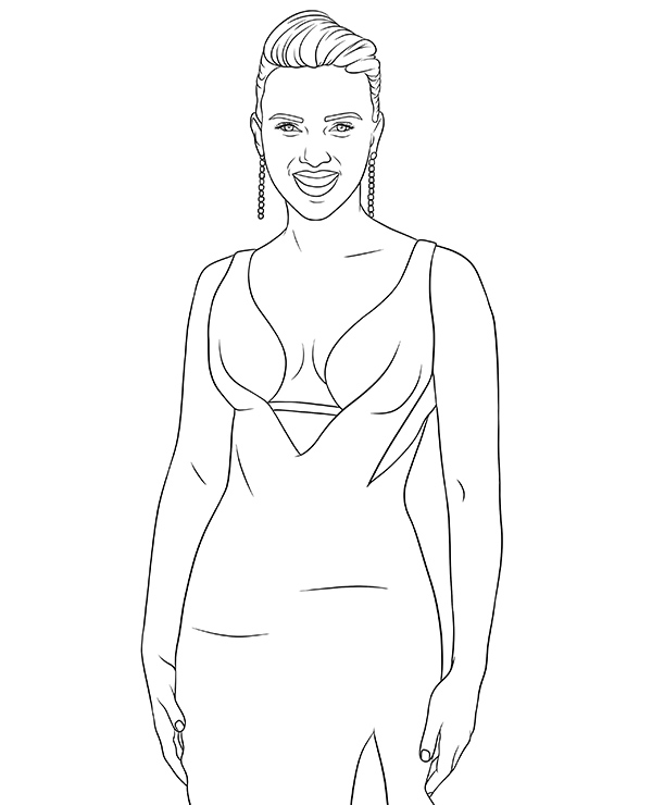 Scarlett Johansson coloring page Hollywood actress