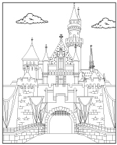 DIsney castle coloring pages Disneyland