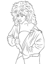 Coloring page of Tina Turner