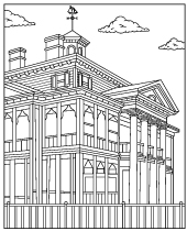 Haunted Mansion coloring sheet
