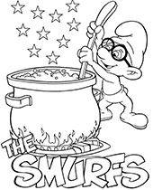 Smurf coloring picture for free