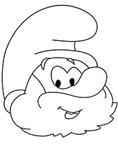 Coloring page of Papa Smurf's head