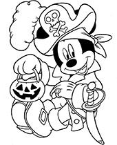 Halloween coloring sheets with Mickey Mouse