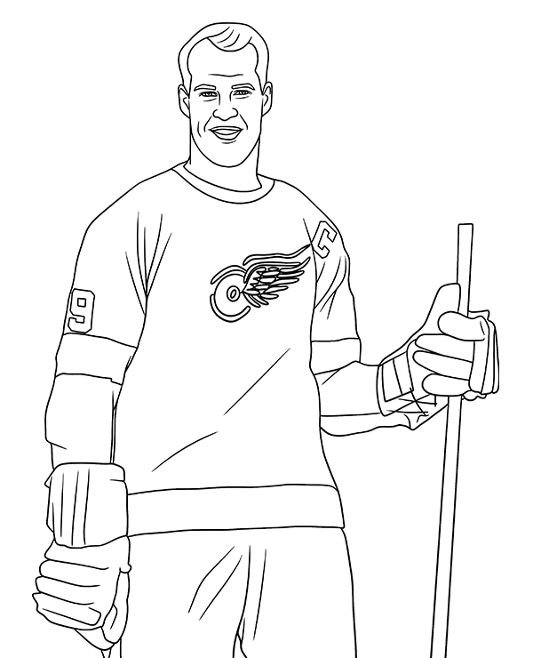 Gordie Howe coloring page NHL player - Topcoloringpages.net