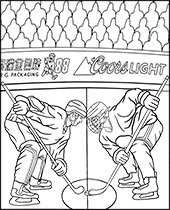 Ice hockey game start coloring page