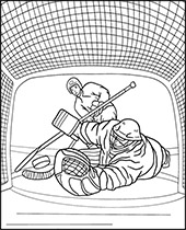 Action coloring page hockey game