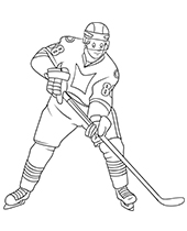 Hockey player coloring sheet to print