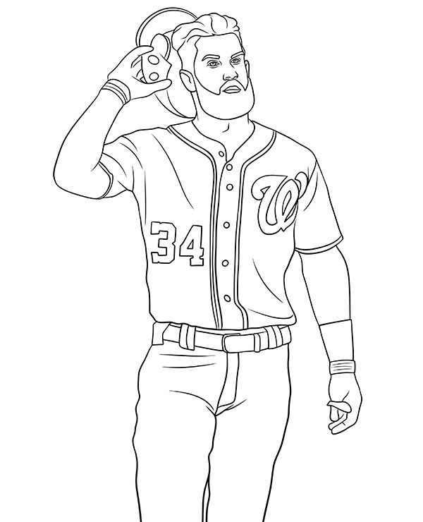 Bryce Harper coloring page baseball player - Topcoloringpages.net