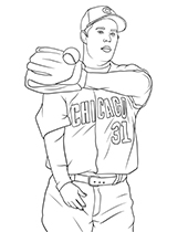 Baseball coloring pages with Greg Maddux