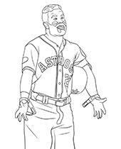 Baseball coloring pages featuring Jose Altuve