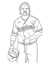 Baseball coloring pages featuring Jose Ramirez