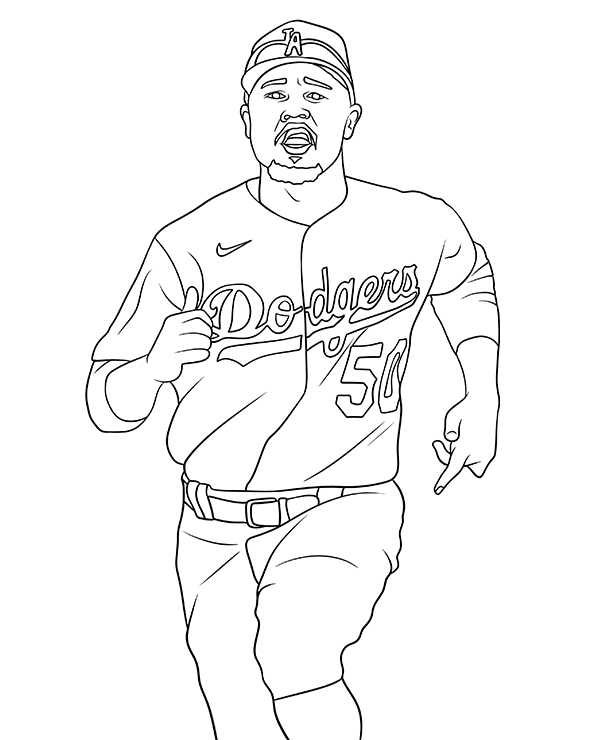 Baseball player coloring page Mookie Betts