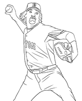 Baseball coloring pages with Pedro Martinez
