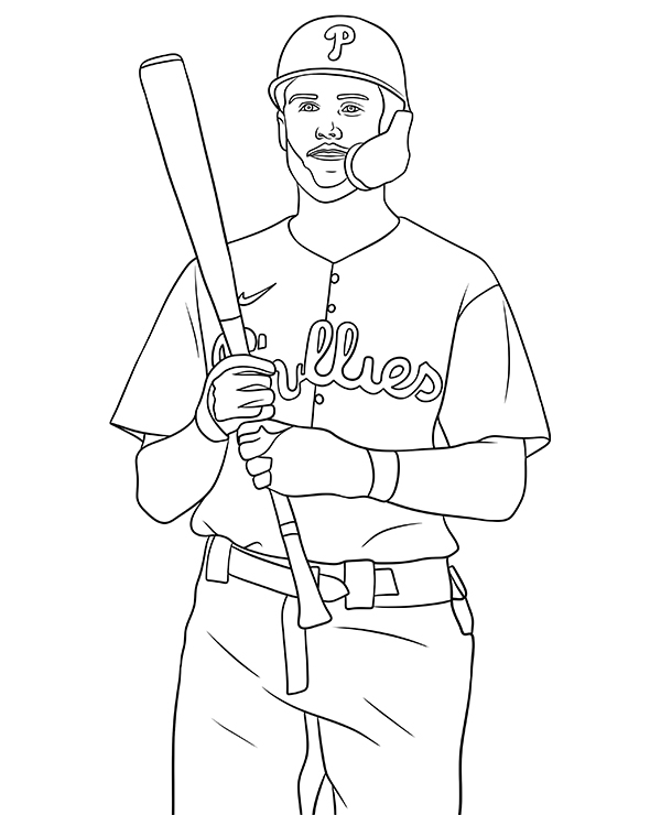 Baseball coloring page with Trea Turner