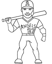 Baseball coloring sheets with Michael Trout