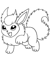 Flareon coloring sheet with Pokemon