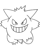 Printable Gengar coloring sheets with Pokemon